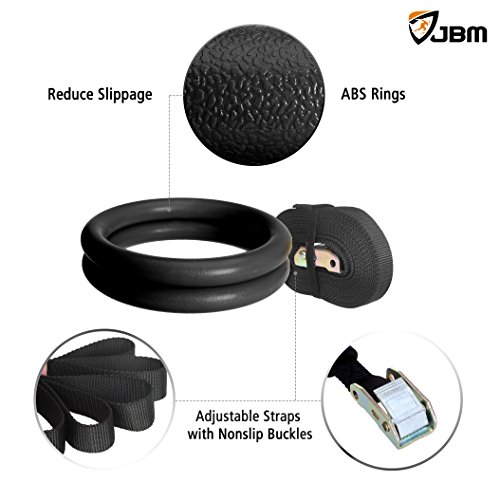 image for JBM international JBM Gymnastics Rings with Adjustable Straps Pull Up 