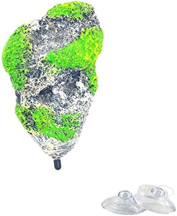 SWET Aquarium Floating Rock Stone, Fish Tank Rock Underwater Floating Decoration with [Stone Texture] [Simulation Moss] [Safe] [Create a Rock Suspension Landscape] (Medium)