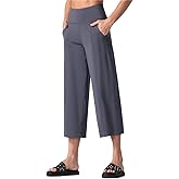 THE GYM PEOPLE Womens' Yoga Pants with Pockets and Tummy Control High Waist in Flare Crop