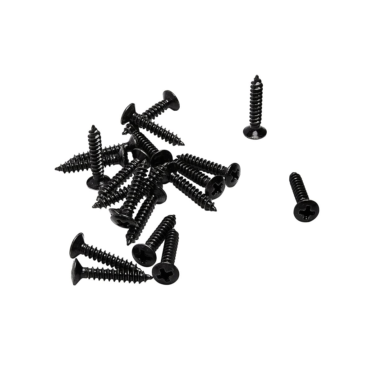 Musiclily Basic 2.5x15mm Metal Metric Thread Guitar String Guide Mounting Screws, Black(Set of 20)