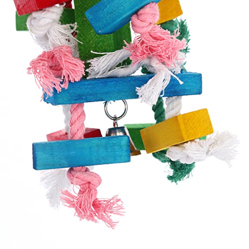 Pure Natural Wood Parrot Toys, Bvanki Parrot Toys 20 inch L 6 inch W Block Chewing Toy, Bird