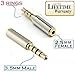 Josi Minea 3.5mm Male to 2.5mm Female Headphone Audio Adapter Jack Stereo or Mono for Apple iPhone 6/6S/6 Plus/5S/5C/5 iPad, Samsung Galaxy S7/S6/S5/S4 Note 5/4/3 Nokia & most Smartphones & Tablets