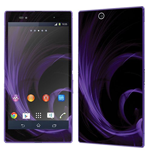 Sony Xperia Z Ultra LTE C6806 Skin [NakedShield] Scratch Guard Vinyl Skin Decal [Full Body Edge] [Matching WallPaper] - [Purple Feather] for Sony Xperia Z Ultra LTE C6806