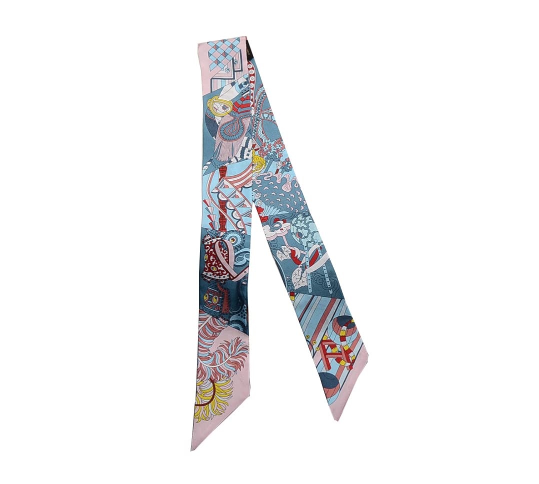 Photo 1 of JERLA 100% Mulberry silk Scarf Head Hair Ribbon Handbag Handle wrap Tie Bundle Neckerchief Scarf for women