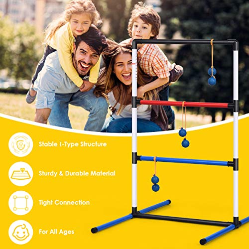 Goplus Ladder Toss Game Set, Indoor/ Outdoor Ladder Ball Toss Game Set