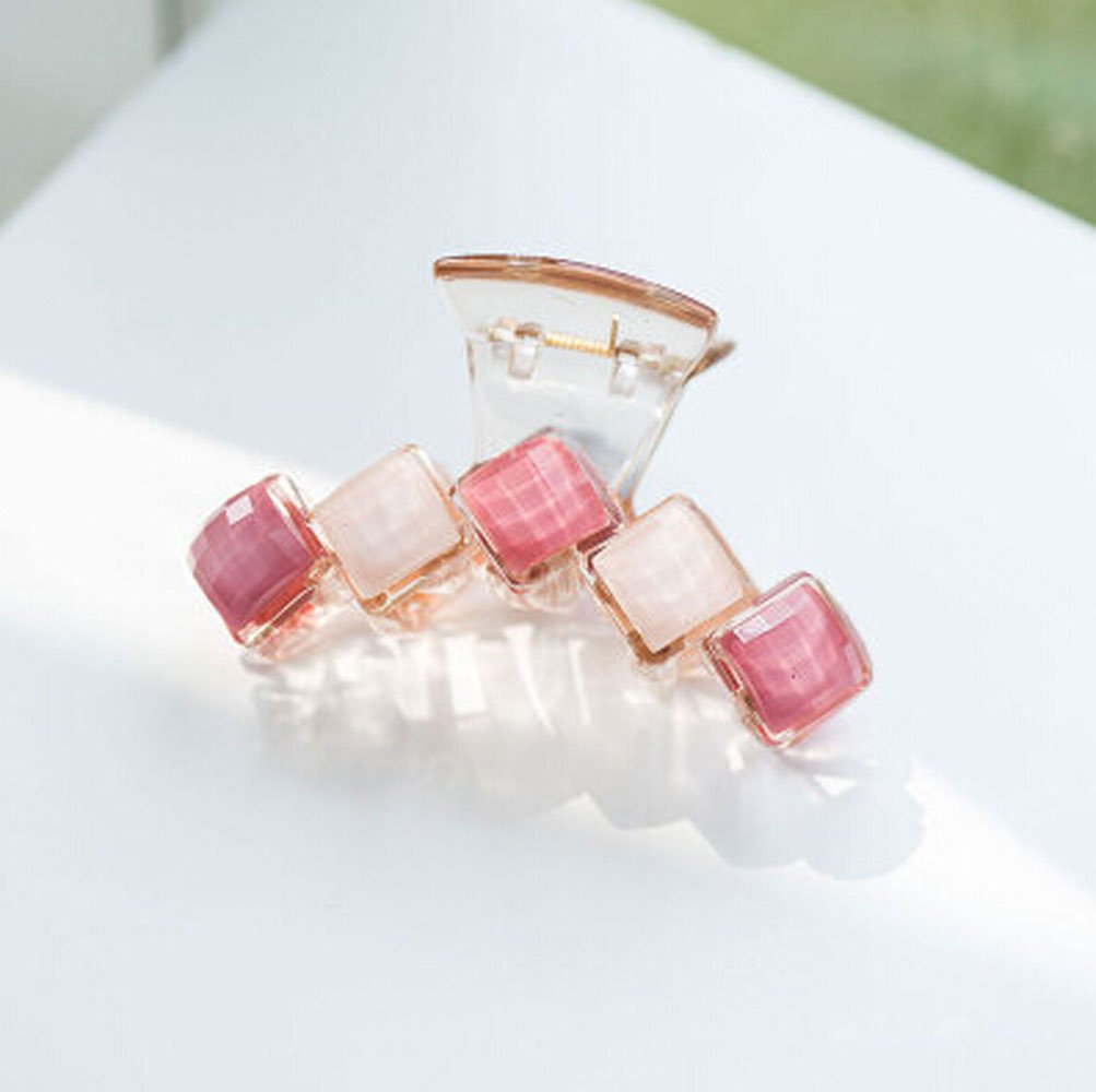 Meilliwish Cute Gemstone Women Girls Hair Claw 1 PCS(XA19)(Pink)