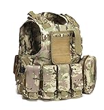 Gharpbik Tactical Vest Training Airsoft CS Vest Molle Camouflage Ultra-light Breathable Adjustable Combat Military