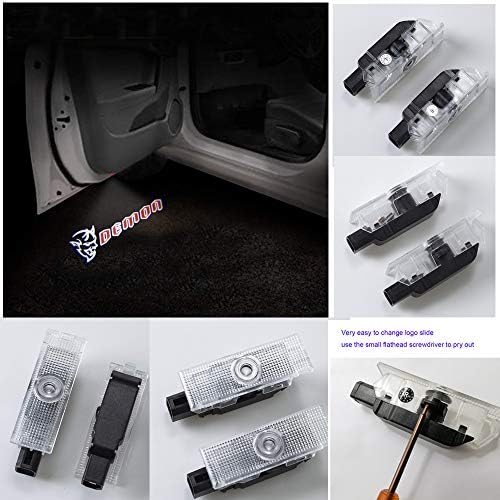 2pc Car Door Lights Ghost Shadow Projector Laser Logo light For Dodge Challenger Demon 2013-2019,No drill No wire,plug and play