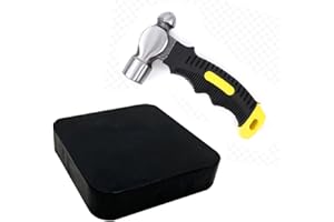 ZANGBOER Rubber Bench Block 4"x4"x1",Jeweler's Rubber Bench Block,Stamping Base with Metal Stamping Hammer for Jewelry Making, Metal Stamping, Work Surface Tool (Rubber Bench Block)