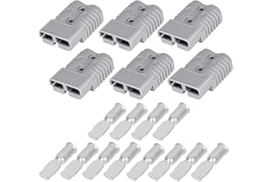Uddick 175A Battery Quick Connector 600V（max） Battery Quick Disconnect Wire Harness Plug Kit for Car Forklift Motor Winch Trailer（6PCS Grey 1/0AWG