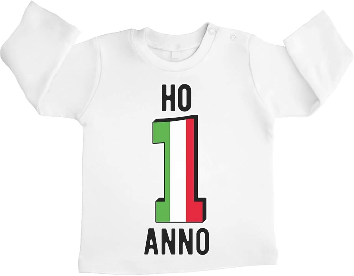 Shirtgeil Ho 1 Anno Regalo per Primo Compleanno Maglietta Neonato Manica  Lunga lencicol Bambino 0-24 Prima infanzia