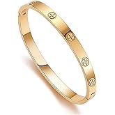 LaBling Gold Bracelets for Women | Friendship Bangle Bracelets Cubic Zirconia 18K Gold Plated Stainless Steel | Jewelry Gifts