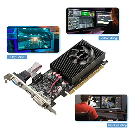 QTHREE GT 730 Computer Graphics Card,2GB,DDR3,64-Bits,DVI-I/HDMI