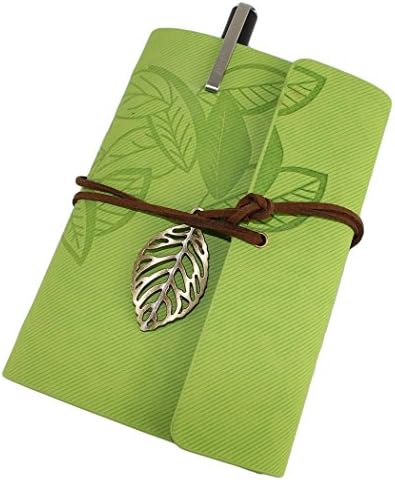 Creatwls Retro PU Leather Cover Loose Leaf Blank Classic Notebook Diary Book Gift(Light Green)