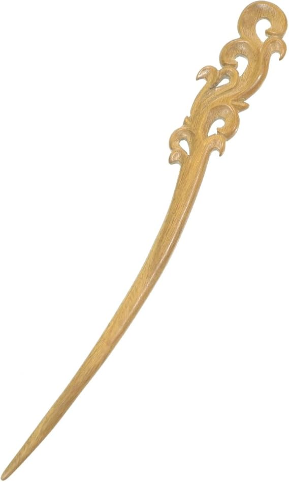 Amazon Co Jp かんざし 天然木 簪ヘアアクセサリー 88緑檀 波唐草 服 ファッション小物