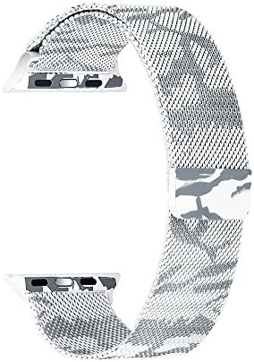 Vaiseke 38mm Camouflage Milanese Fully Magnetic Closure Clasp Mesh Loop Stainless Steel Watch Band Replacement Wrist Bracelet Strap for Apple Watch Series 1 Series 2 Sport&amp;Edition (White)