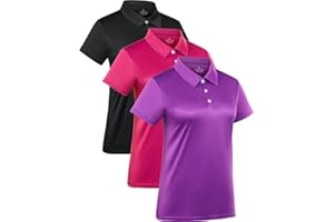 ORRSTARRY 3-Pack Women's Short-Sleeve Sport Polo Shirts Quick Dry Moisture-Wicking Activewear Polos Tops for Work