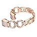 bayite Metal Bands Compatible with Fitbit Alta and Alta HR, Set with Rhinestone, Rose Gold
