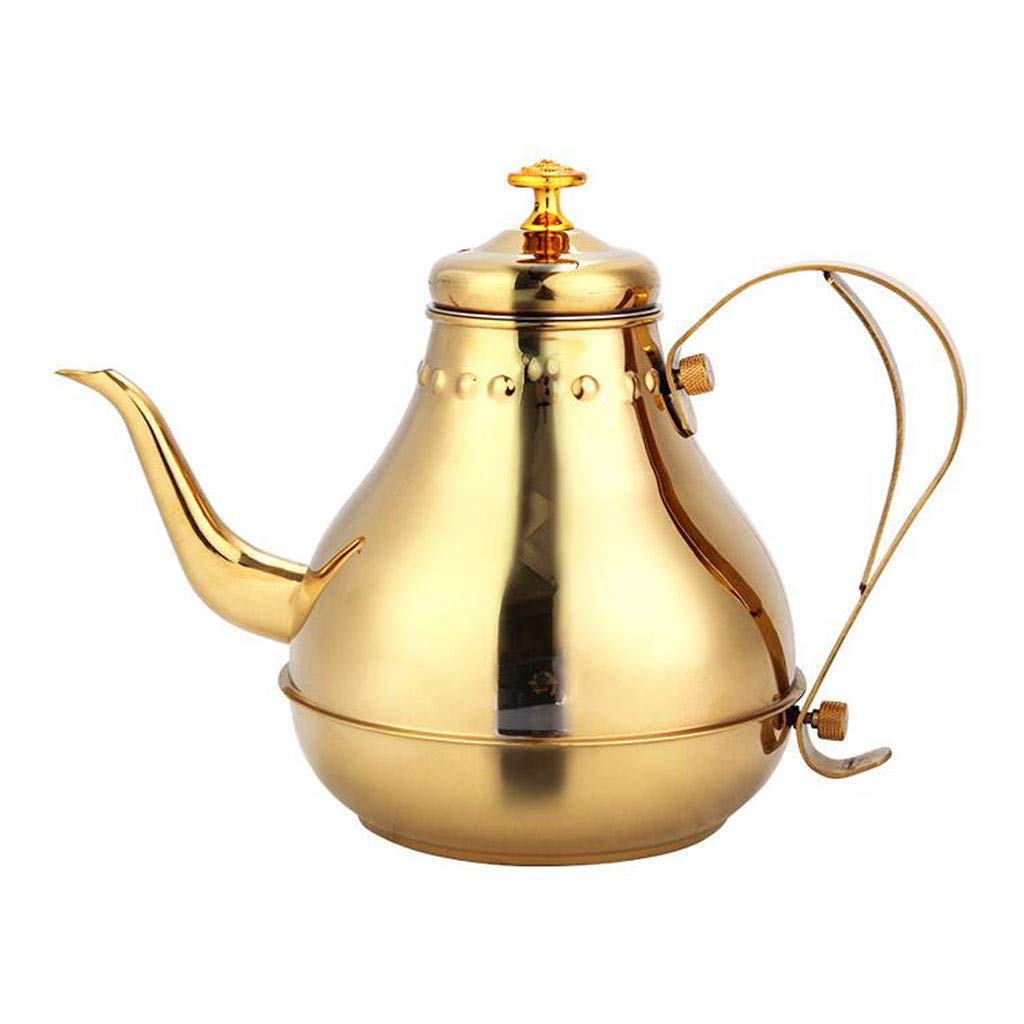 Stovetop Teakettle Kettle Stainless Steel Thickening Tea Coffee Gas Induction Cooker Universal 2 Color MUMUJIN (Capacity : 1.8L, color : Gold)