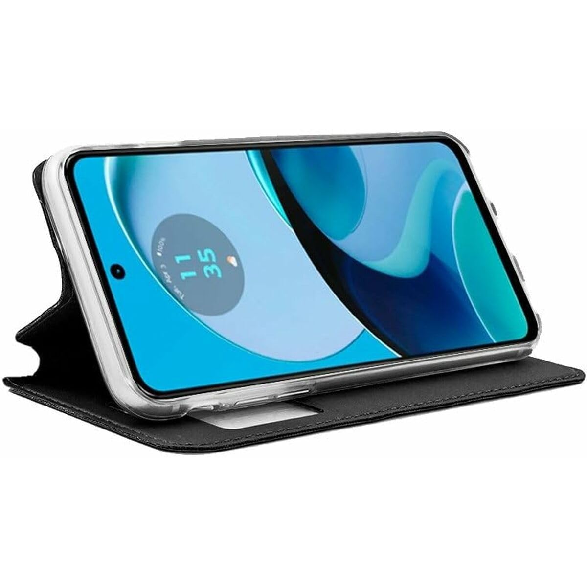 Cool Flip Cover Case for Motorola Moto G14 Smooth Leatherette Black