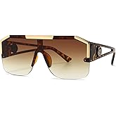 AIEYEZO Square Oversized Sunglasses Flat Top Shield Sun Glasses for Men Women One Lens Square Shades