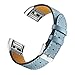 bayite Leather Bands Compatible with Fitbit Charge 2, Replacement Accessories Straps Women Men, Stone Blue
