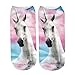 Orlesp-Unicorn Socks Low Cut Ankle Socks Unicorn Element Cartoon Boat Socks (7 pack/Multicolor)