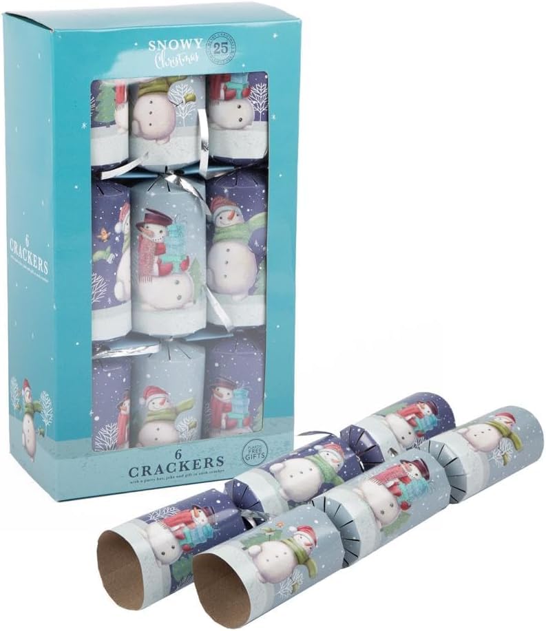 OnlineStreet - Snowman Christmas Crackers | Pack of 6 Crackers with Novelty Gifts | Decoration Pack Party Crackers, Xmas Gift (The Snowman B4E)