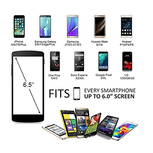 Cell Phone Armband for Running, Sports Armband for all Phones Fitness and Gym Workouts Universal (iPhone X/8/7/6/Plus,Samsung Galaxy S9/S8/S7/S6/Edge/Plus & LG,Huawei,Google,Sony & More) Black L