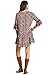 Umgee Women's Printed Mini Bell Baby Doll Boho Peasant Dress Top 3/4 sleeve (S, MOCHA / PINK )