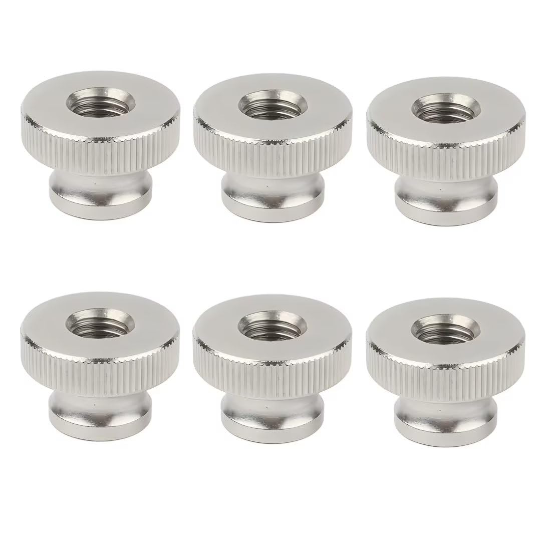 SYDARSYN M3 Knurled Thumb Nuts (Through Hole) 304 Stainless Steel High Head Round Knurled Knobs (6 pcs)