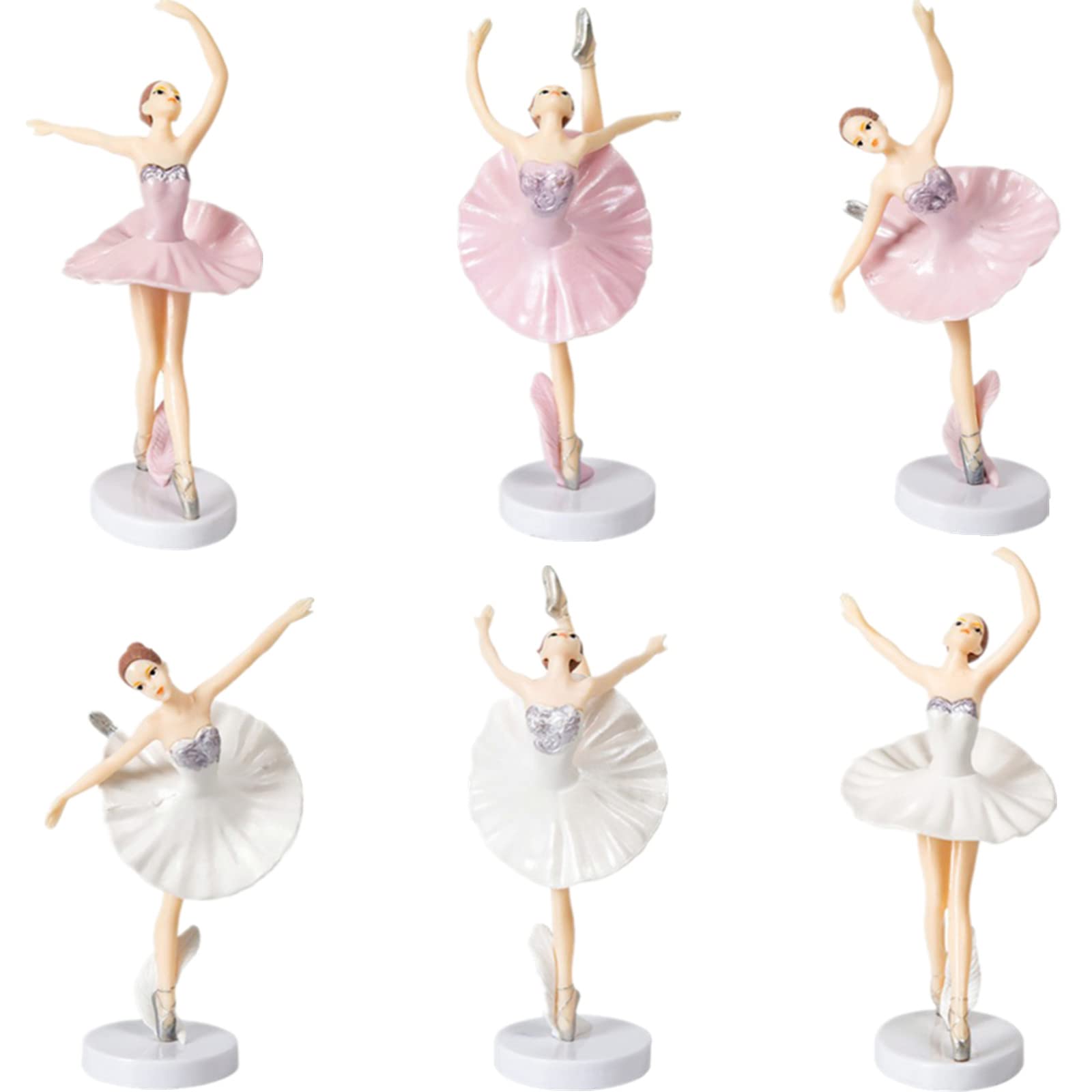 Photo 1 of Uoeo 6 Pcs Ballet Cake Topper - Dancing Ballerina Figurine Cake Decorations Pink Toppers for Ballet Baby Shower Birthday Party Wedding Decoration