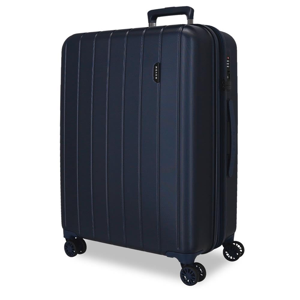 Movom Wood Blue Medium Suitcase 44.50 x 65 x 27.5 cm Rigid ABS TSA Lock 68 Litre 3.8 kg 4 Double Wheels — image 1