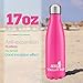 Double Wall Vacuum Insulated Stainless Steel Water Bottle, 17oz/34oz Sports Cola Shape Portable Water Bottle Leak/Sweat Proof Keeps Your Drink Hot & Cold