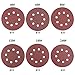 BonyTek 66 PCS 5 Inch 8 Hole Sanding Discs, 11 Discs Each of 40 60 80 120 180 240 Grits Hook and Loop Sander Sand Paper Assortment for Random Orbital Sander