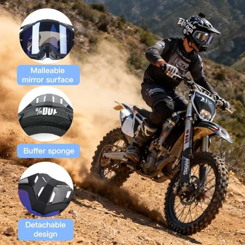 Dwitkul Motocross Goggles Motocross Mask Motocross Mask Motocros Motorcycle Goggles Dustproof MTB Enduro Mask for Motorcycle, ATV, Helmet Compatible