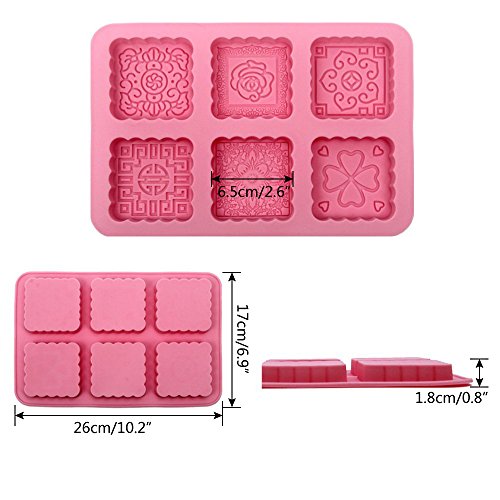 2 JUSLIN+Square+6+Cavity+Silicone+Chocolate