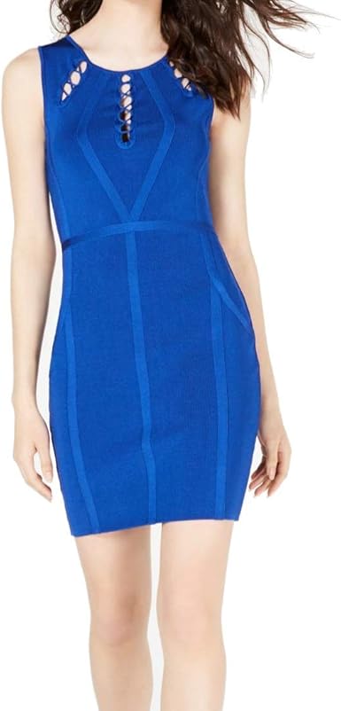 guess blue bandage dress