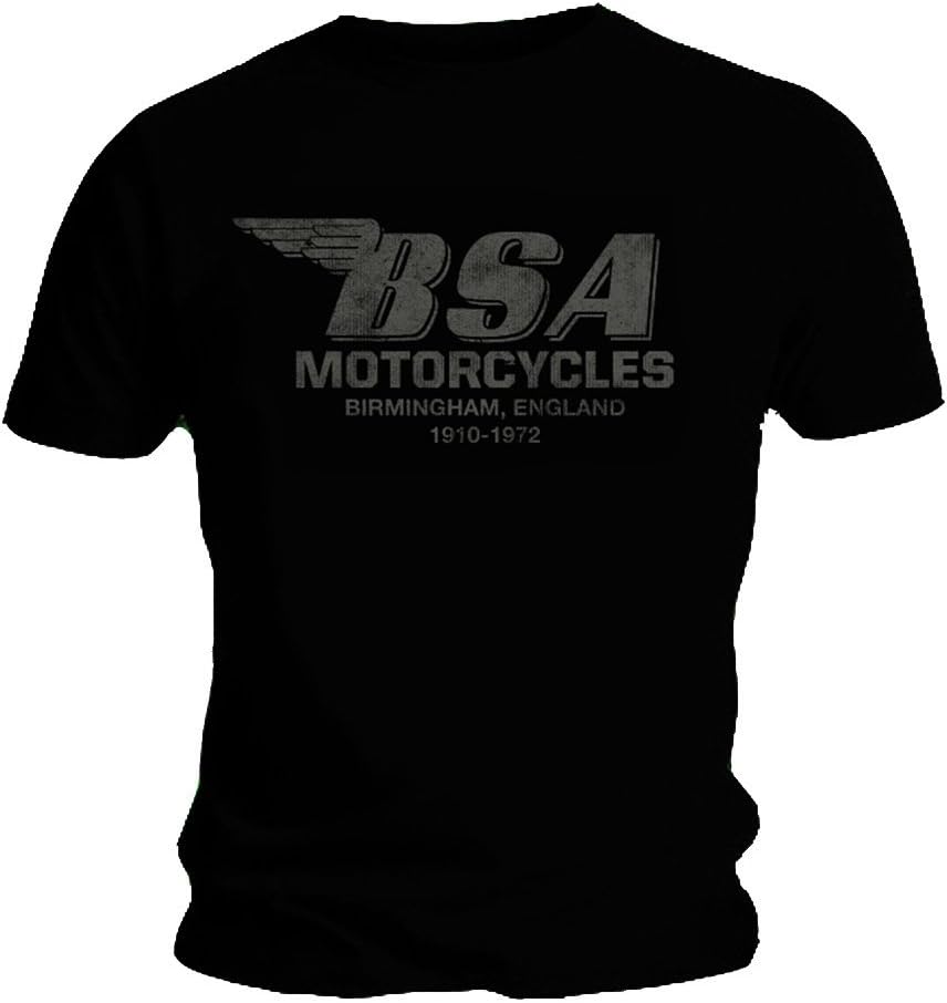 Official T Shirt BSA British Motorbike Black Birmingham Vintage