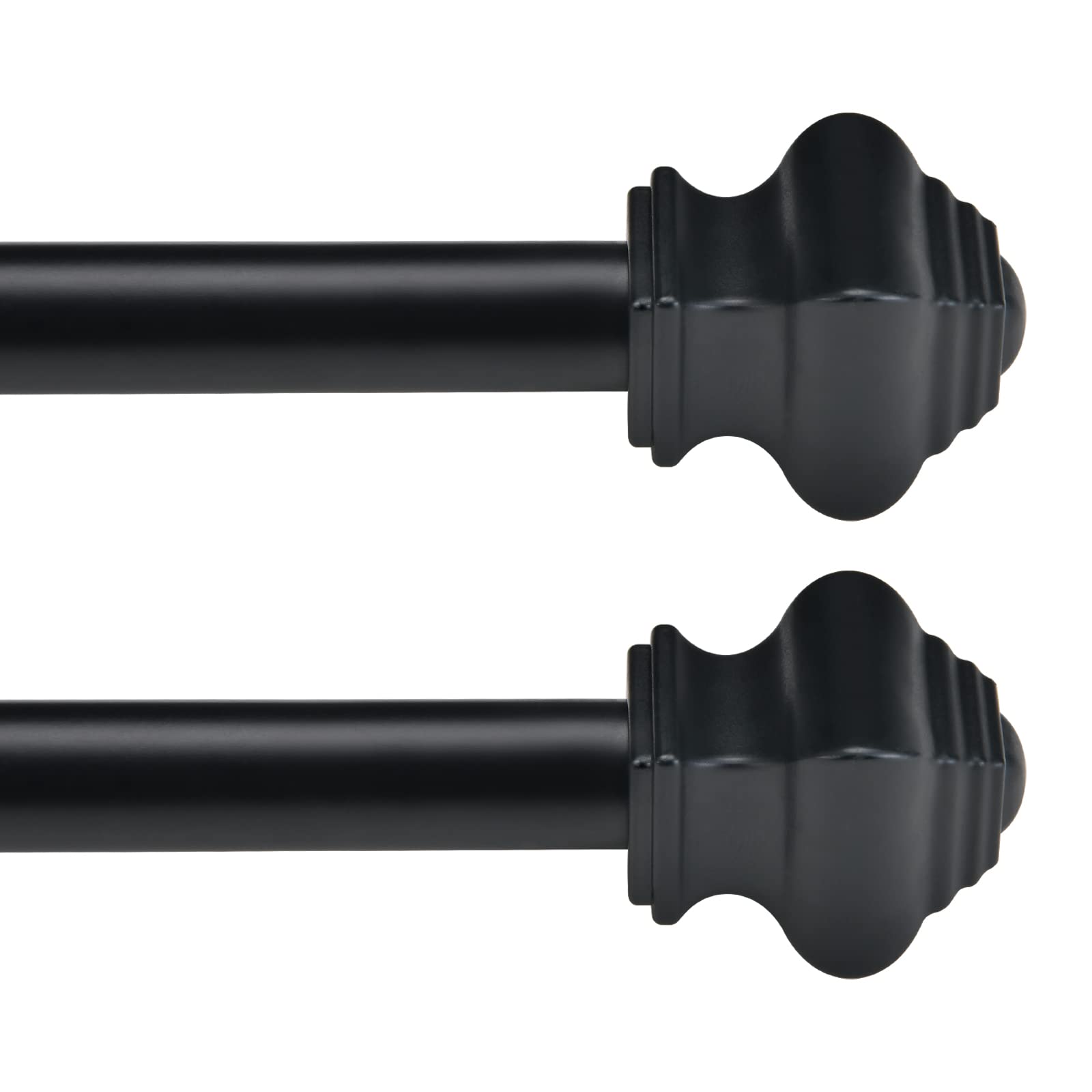 Photo 1 of Thestoa Splicing Curtain Rods for Windows 30-46 Inch, 5/8" Diameter Black Curtain Rods 2 pack for Bedroom, Living Room, Outdoor