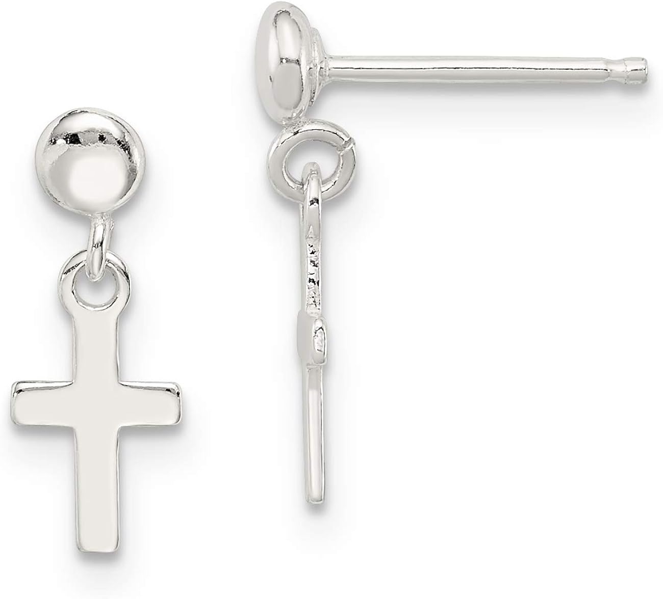 Sterling Silver Dangle Cross Earrings (Approximate