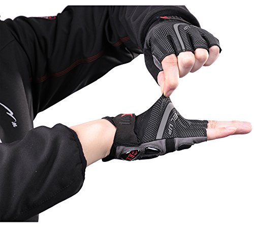 Glumes Bike Gloves Bicycle Gloves Cycling Gloves Mountain Biking Gloves with Anti-Slip Shock-Absorbing Pad Breathable Half Finger Outdoor Sports Gloves for Men&Women