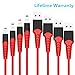 Boreguse Phone Charger, Charger Cable for iPhone, 4Pack [3.3FT 6.6FT] Nylon Braided USB Charger Cable for iPhone Xs,XS Max,XR,X,8 Plus,8,7 Plus,7,6 Plus,6,6S Plus,6s,5,iPad and More(red)