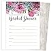 Koko Paper Co Bridal Shower Invitations Set of 25 Cards and Envelopes, Fill-in Style Vintage Rustic Design with Pink, Grey, Blue and Purple Watercolor Florals. Printed on Heavy 140lb Card Stock.