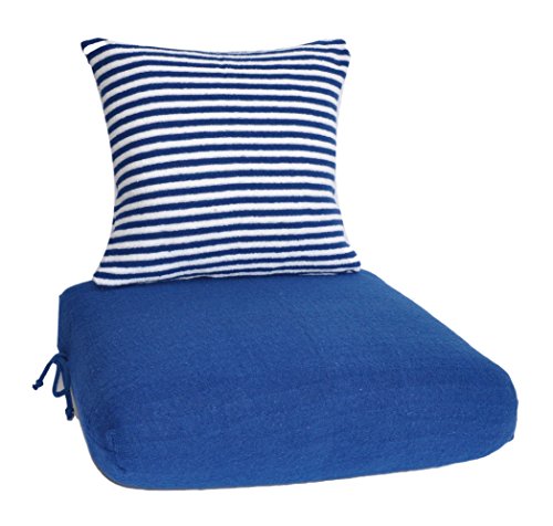 CushyChic Outdoors Slipcovers for Seat Bottom and Pillow Back in
Nautical Blue/Stripe