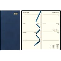 Letts of London® 2026 Signature Weekly/Monthly Planner, 12 Months, January to December, Bonded Leather, Slim Size, 6.625" x 3
