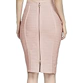 Nayssi Women's High Waist Knee Length Stripe Bandage Pencil Skirt