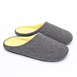 Ofoot Men's & Women's Washable Memory Foam Slip-on Slippers, Flatform Slipper for Indoor Use