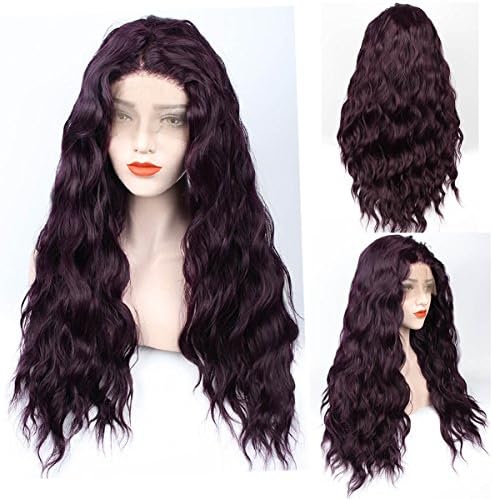 ZeroBlizzard Burgundy Wig Synthetic Lace Front Wigs Long Wavy Wig Pre Plucked Dark Red Natural Body Wave Lace Wig With Baby Hair and Bleached Knots for Women(22inch, Wine red)