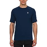 HODOSPORTS Men's Swim Shirt Quick Dry Short Sleeve UPF 50+ Rash Guard Sun Protection